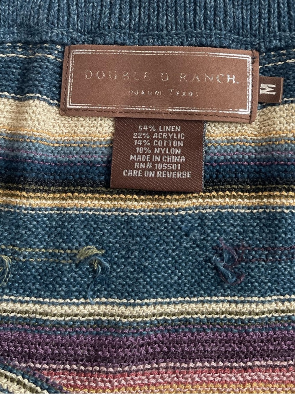 Double D Ranch Striped Knit Tank top and skirt set. Size: M - Picture 11 of 11